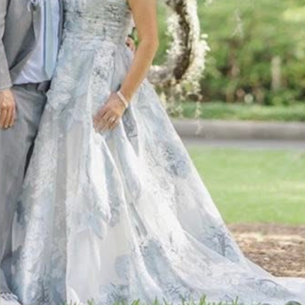 Oleg Cassini Strapless Brocade Wedding Dress